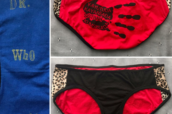 Bad Girl: medium large undies made from Tshirts