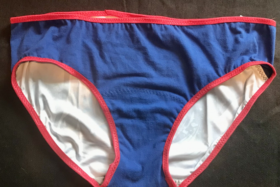 Bite Me, Blue Front: medium undies made from Tshirts