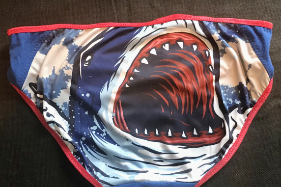 Bite Me, Blue Front: medium undies made from Tshirts