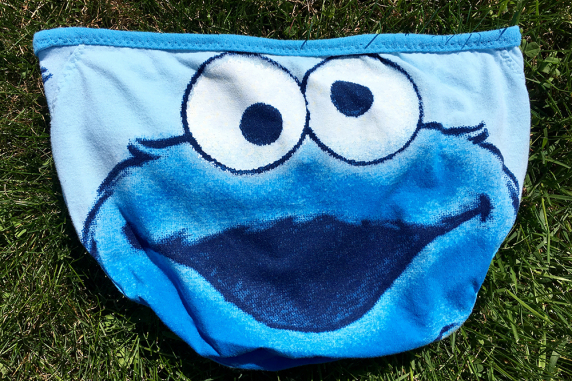 Cookie Monster: extra small Upcycled Handsewn Panties by Up & Undies