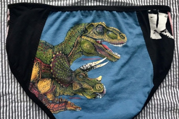 Dino Time: small undies made from Tshirts