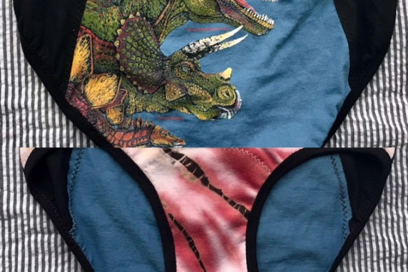 Dino Time: small undies made from Tshirts