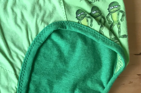 Frog Series Exotic Eating: large undies made from Tshirts