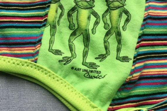 Frog Series Stripe: medium undies made from Tshirts
