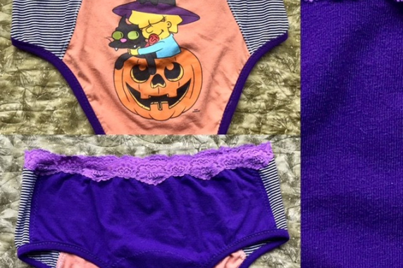 Halloween Hug: medium large undies made from Tshirts