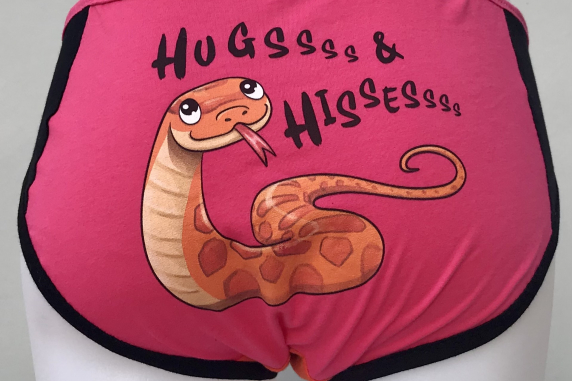 Hugs and Hisses: medium undies made from Tshirts