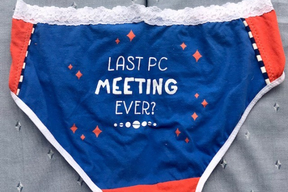 Last PC Meeting: medium size undies made from Tshirts Last PC Meeting: medium size undies made from Tshirts