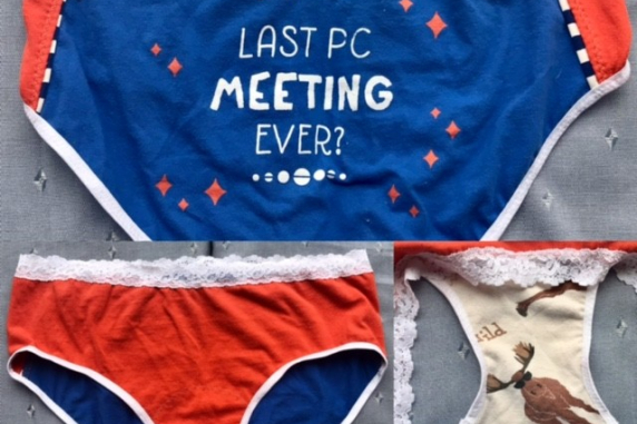 Last PC Meeting: medium size undies made from Tshirts Last PC Meeting: medium size undies made from Tshirts