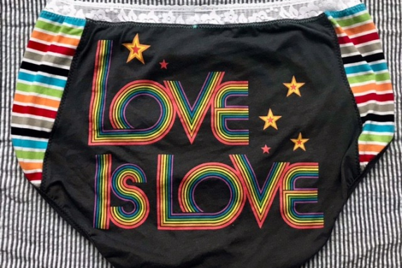 Love is Love: 2xl large undies made from Tshirts