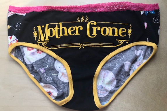 Mother Crone Sugar Skull: XL undies made from Tshirts