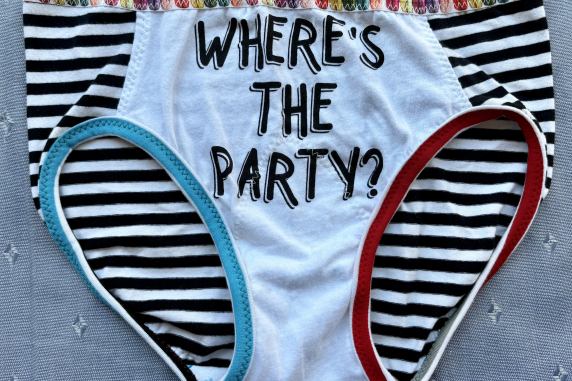 Party On: small undies made from Tshirts Party On: small undies made from Tshirts