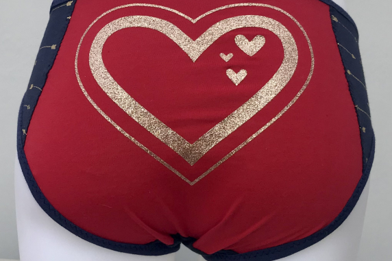 Sparkle Heart Arrow: small undies made from Tshirts