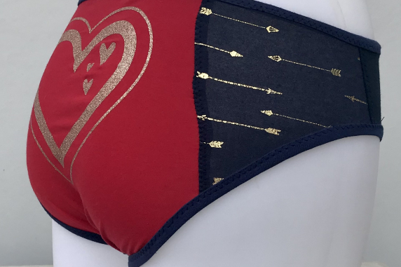 Sparkle Heart Arrow: small undies made from Tshirts