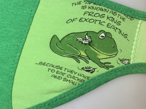 Frog Series Exotic Eating: large undies made from Tshirts