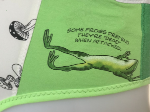 Frog Series Play Dead: medium large undies made from Tshirts