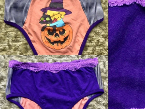 Halloween Hug: medium large undies made from Tshirts
