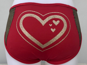 Sparkle Heart: medium undies made from Tshirts